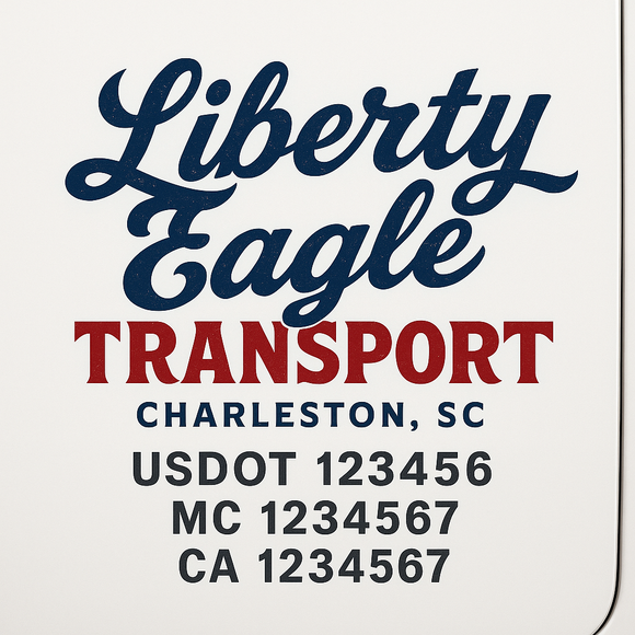 Custom Truck Door Decal Sticker Lettering Sign With Business Name, City-State, USDOT, MC, GVW, CA, KYU, VIN (Set of 2)