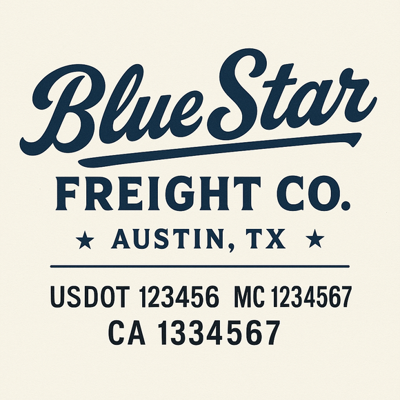 Custom Truck Door Decal Sticker Lettering Sign With Business Name, City-State, USDOT, MC, GVW, CA, KYU, VIN (Set of 2)