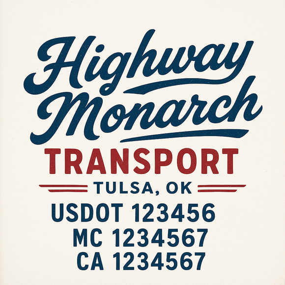 Custom Truck Door Decal Sticker Lettering Sign With Business Name, City-State, USDOT, MC, GVW, CA, KYU, VIN (Set of 2)