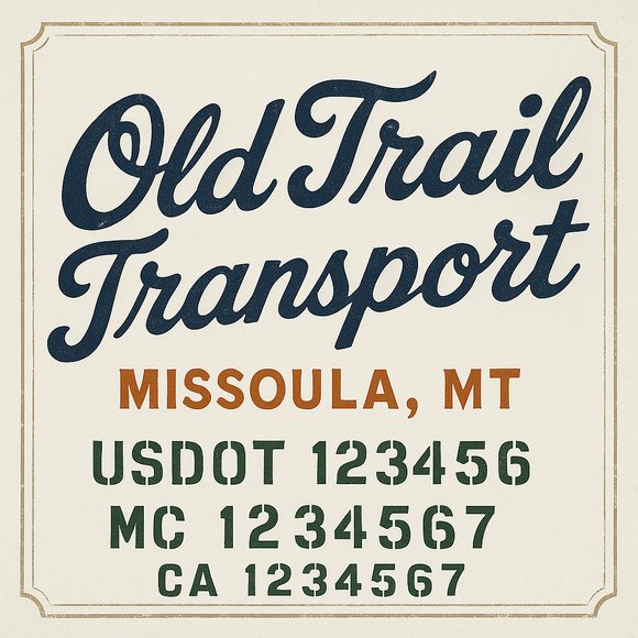 Custom Truck Door Decal Sticker Lettering Sign With Business Name, City-State, USDOT, MC, GVW, CA, KYU, VIN (Set of 2)