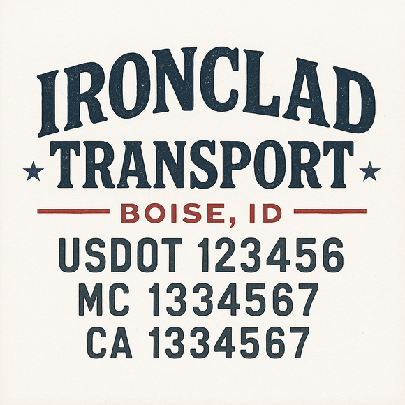 Custom Truck Door Decal Sticker Lettering Sign With Business Name, City-State, USDOT, MC, GVW, CA, KYU, VIN (Set of 2)