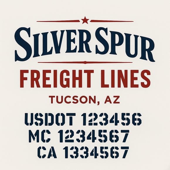 Custom Truck Door Decal Sticker Lettering Sign With Business Name, City-State, USDOT, MC, GVW, CA, KYU, VIN (Set of 2)