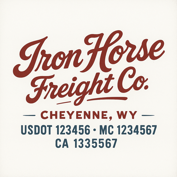 Custom Truck Door Decal Sticker Lettering Sign With Business Name, City-State, USDOT, MC, GVW, CA, KYU, VIN (Set of 2)