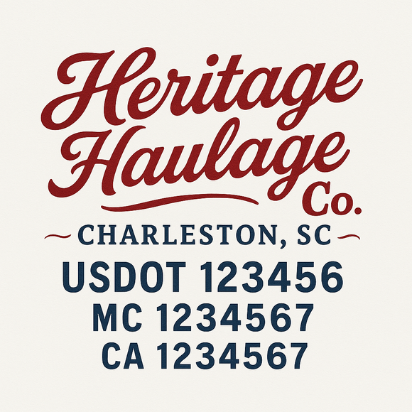 Custom Truck Door Decal Sticker Lettering Sign With Business Name, City-State, USDOT, MC, GVW, CA, KYU, VIN (Set of 2)