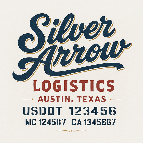 Custom Truck Door Decal Sticker Lettering Sign With Business Name, City-State, USDOT, MC, GVW, CA, KYU, VIN (Set of 2)