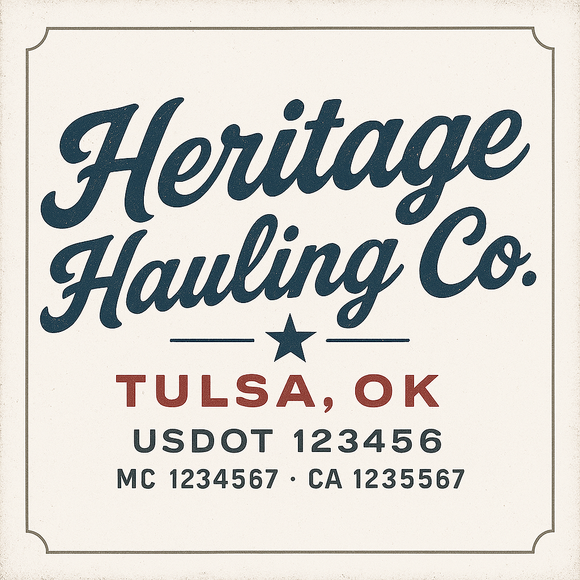 Custom Truck Door Decal Sticker Lettering Sign With Business Name, City-State, USDOT, MC, GVW, CA, KYU, VIN (Set of 2)