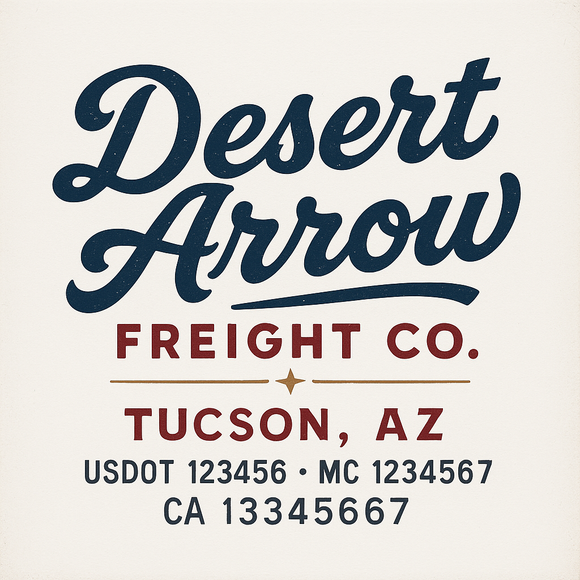 Custom Truck Door Decal Sticker Lettering Sign With Business Name, City-State, USDOT, MC, GVW, CA, KYU, VIN (Set of 2)