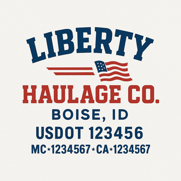 Custom Truck Door Decal Sticker Lettering Sign With Business Name, City-State, USDOT, MC, GVW, CA, KYU, VIN (Set of 2)