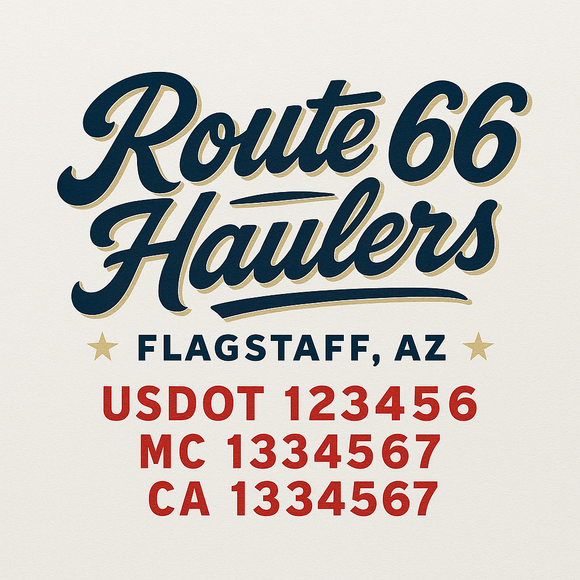 Custom Truck Door Decal Sticker Lettering Sign With Business Name, City-State, USDOT, MC, GVW, CA, KYU, VIN (Set of 2)