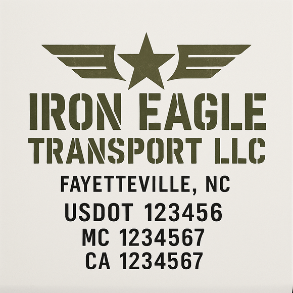 Custom Truck Door Decal Sticker Lettering Sign With Business Name, City-State, USDOT, MC, GVW, CA, KYU, VIN (Set of 2)