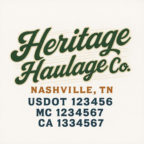 Custom Truck Door Decal Sticker Lettering Sign With Business Name, City-State, USDOT, MC, GVW, CA, KYU, VIN (Set of 2)