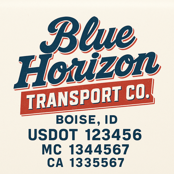 Custom Truck Door Decal Sticker Lettering Sign With Business Name, City-State, USDOT, MC, GVW, CA, KYU, VIN (Set of 2)