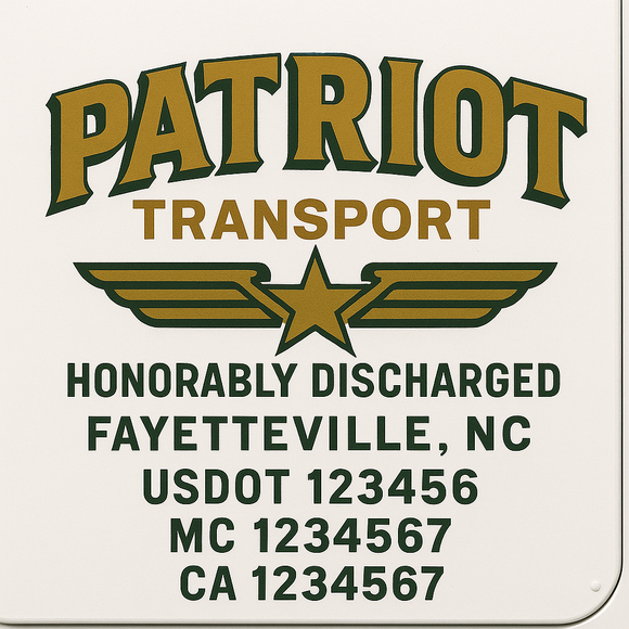 Custom Truck Door Decal Sticker Lettering Sign With Business Name, City-State, USDOT, MC, GVW, CA, KYU, VIN (Set of 2)