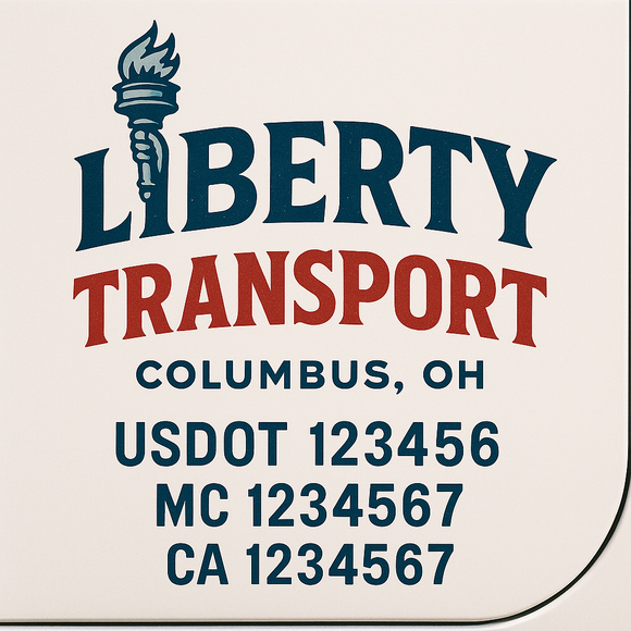 Custom Truck Door Decal Sticker Lettering Sign With Business Name, City-State, USDOT, MC, GVW, CA, KYU, VIN (Set of 2)