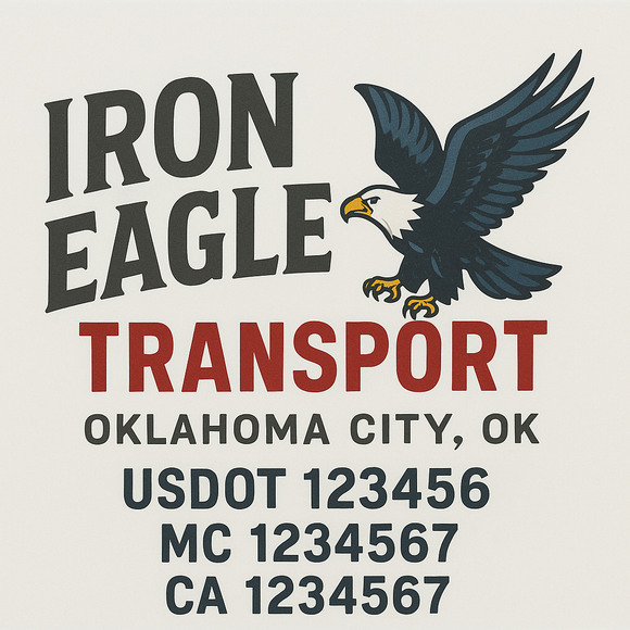 Custom Truck Door Decal Sticker Lettering Sign With Business Name, City-State, USDOT, MC, GVW, CA, KYU, VIN (Set of 2)