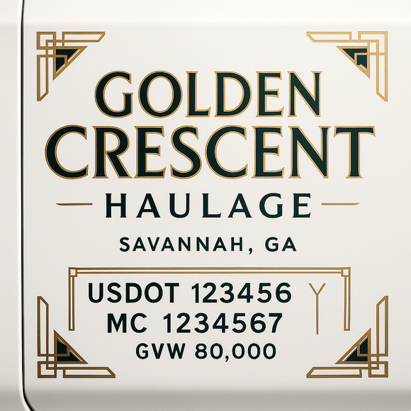 Custom Truck Door Decal Sticker Lettering Sign With Business Name, City-State, USDOT, MC, GVW, CA, KYU, VIN (Set of 2)