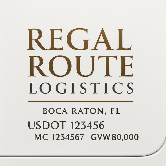 Custom Truck Door Decal Sticker Lettering Sign With Business Name, City-State, USDOT, MC, GVW, CA, KYU, VIN (Set of 2)