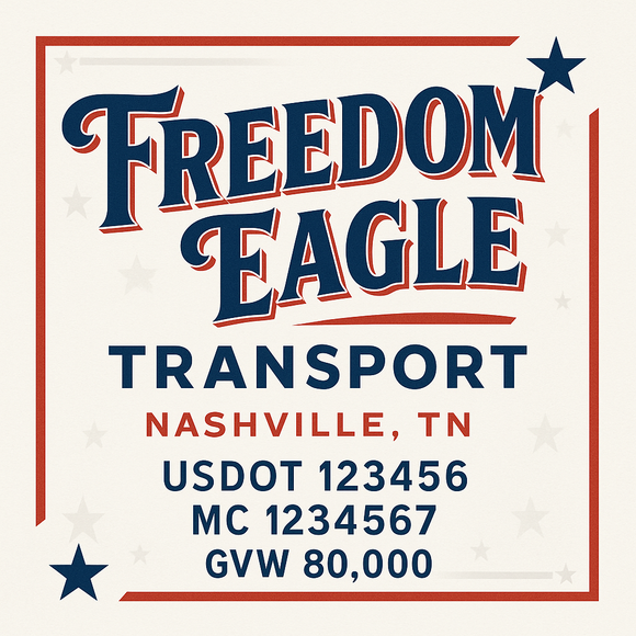 Custom Truck Door Decal Sticker Lettering Sign With Business Name, City-State, USDOT, MC, GVW, CA, KYU, VIN (Set of 2)