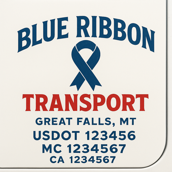 Custom Truck Door Decal Sticker Lettering Sign With Business Name, City-State, USDOT, MC, GVW, CA, KYU, VIN (Set of 2)