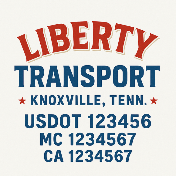 Custom Truck Door Decal Sticker Lettering Sign With Business Name, City-State, USDOT, MC, GVW, CA, KYU, VIN (Set of 2)