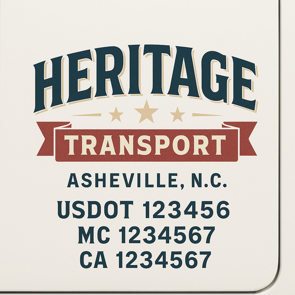 Custom Truck Door Decal Sticker Lettering Sign With Business Name, City-State, USDOT, MC, GVW, CA, KYU, VIN (Set of 2)