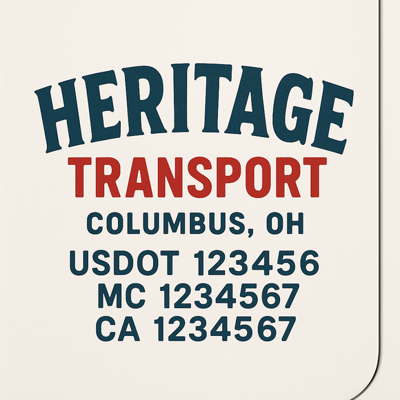 Custom Truck Door Decal Sticker Lettering Sign With Business Name, City-State, USDOT, MC, GVW, CA, KYU, VIN (Set of 2)