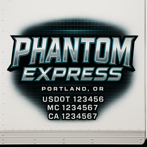 Custom Truck Door Decal Sticker Lettering Sign With Business Name, City-State, USDOT, MC, GVW, CA, KYU, VIN (Set of 2)