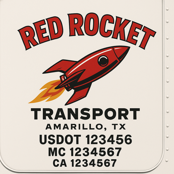 Custom Truck Door Decal Sticker Lettering Sign With Business Name, City-State, USDOT, MC, GVW, CA, KYU, VIN (Set of 2)