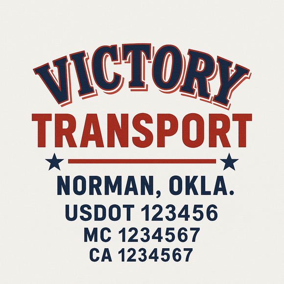 Custom Truck Door Decal Sticker Lettering Sign With Business Name, City-State, USDOT, MC, GVW, CA, KYU, VIN (Set of 2)