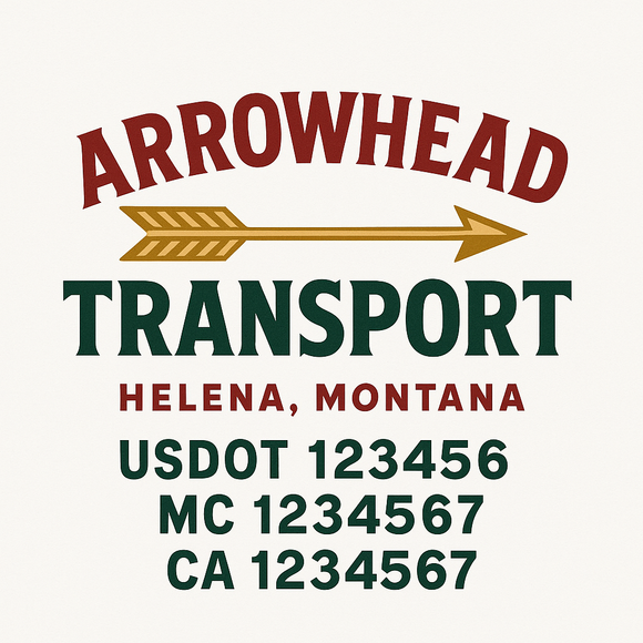 Custom Truck Door Decal Sticker Lettering Sign With Business Name, City-State, USDOT, MC, GVW, CA, KYU, VIN (Set of 2)