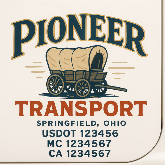 Custom Truck Door Decal Sticker Lettering Sign With Business Name, City-State, USDOT, MC, GVW, CA, KYU, VIN (Set of 2)