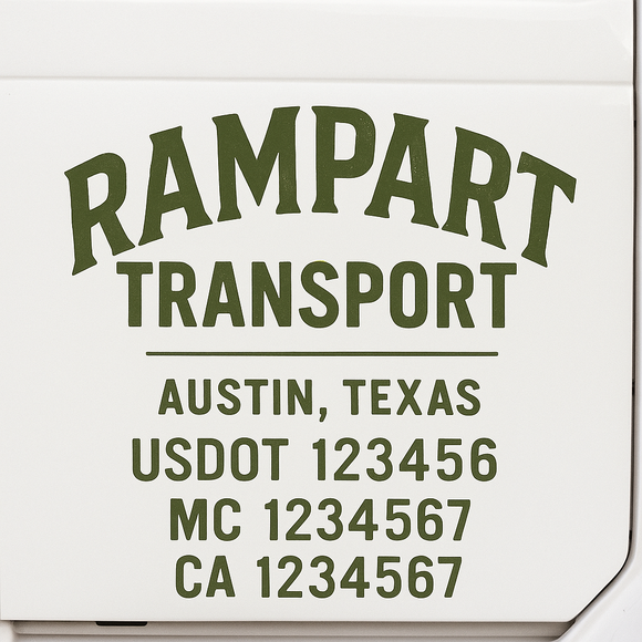 Custom Truck Door Decal Sticker Lettering Sign With Business Name, City-State, USDOT, MC, GVW, CA, KYU, VIN (Set of 2)