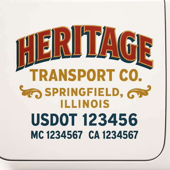 Custom Truck Door Decal Sticker Lettering Sign With Business Name, City-State, USDOT, MC, GVW, CA, KYU, VIN (Set of 2)