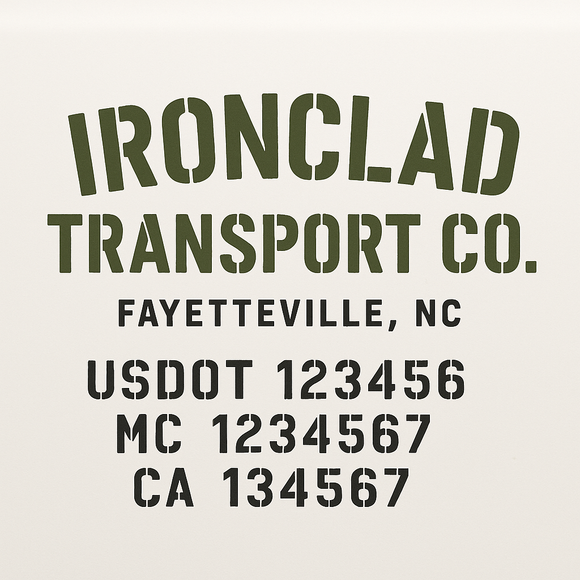 Custom Truck Door Decal Sticker Lettering Sign With Business Name, City-State, USDOT, MC, GVW, CA, KYU, VIN (Set of 2)