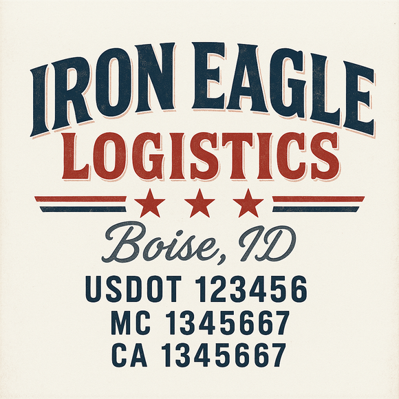 Custom Truck Door Decal Sticker Lettering Sign With Business Name, City-State, USDOT, MC, GVW, CA, KYU, VIN (Set of 2)