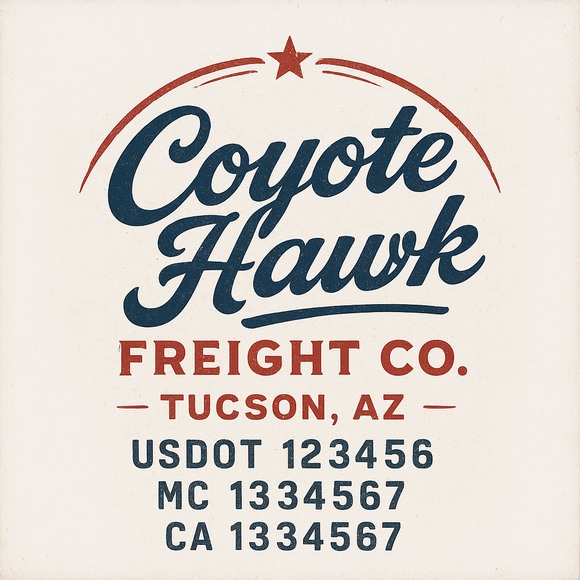 Custom Truck Door Decal Sticker Lettering Sign With Business Name, City-State, USDOT, MC, GVW, CA, KYU, VIN (Set of 2)