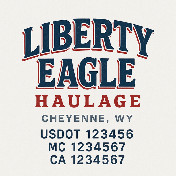 Custom Truck Door Decal Sticker Lettering Sign With Business Name, City-State, USDOT, MC, GVW, CA, KYU, VIN (Set of 2)