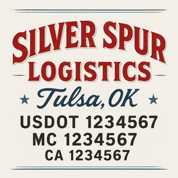 Custom Truck Door Decal Sticker Lettering Sign With Business Name, City-State, USDOT, MC, GVW, CA, KYU, VIN (Set of 2)