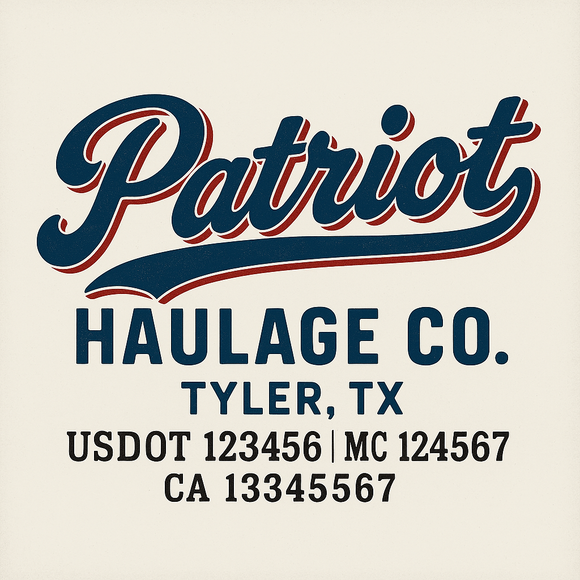 Custom Truck Door Decal Sticker Lettering Sign With Business Name, City-State, USDOT, MC, GVW, CA, KYU, VIN (Set of 2)