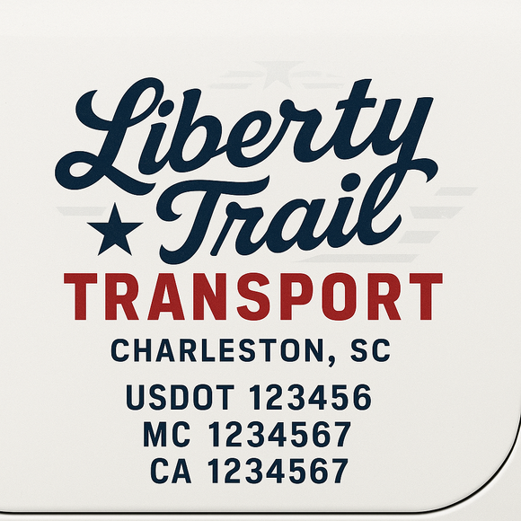 Custom Truck Door Decal Sticker Lettering Sign With Business Name, City-State, USDOT, MC, GVW, CA, KYU, VIN (Set of 2)