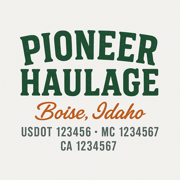 Custom Truck Door Decal Sticker Lettering Sign With Business Name, City-State, USDOT, MC, GVW, CA, KYU, VIN (Set of 2)