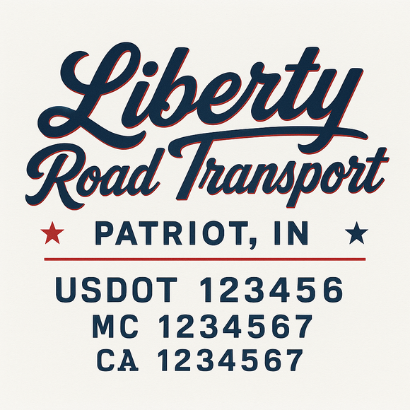 Custom Truck Door Decal Sticker Lettering Sign With Business Name, City-State, USDOT, MC, GVW, CA, KYU, VIN (Set of 2)