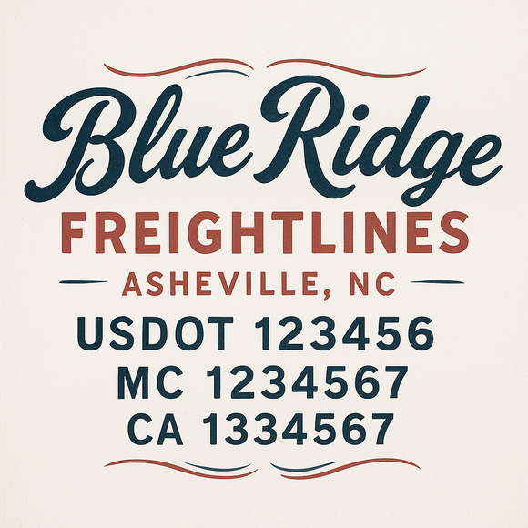 Custom Truck Door Decal Sticker Lettering Sign With Business Name, City-State, USDOT, MC, GVW, CA, KYU, VIN (Set of 2)