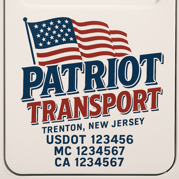 Custom Truck Door Decal Sticker Lettering Sign With Business Name, City-State, USDOT, MC, GVW, CA, KYU, VIN (Set of 2)