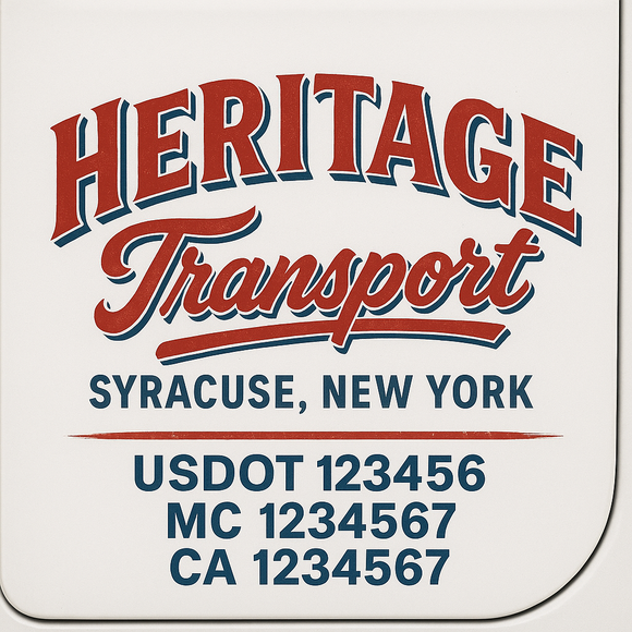 Custom Truck Door Decal Sticker Lettering Sign With Business Name, City-State, USDOT, MC, GVW, CA, KYU, VIN (Set of 2)