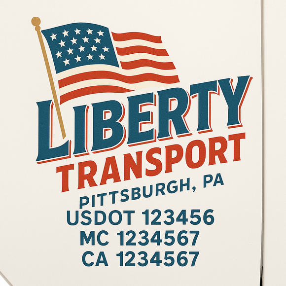 Custom Truck Door Decal Sticker Lettering Sign With Business Name, City-State, USDOT, MC, GVW, CA, KYU, VIN (Set of 2)