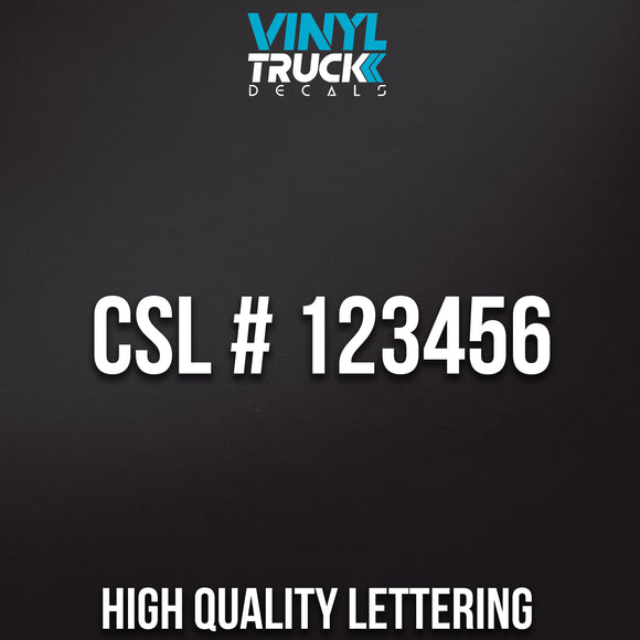 CSL Number Vinyl Decal Sticker(Set of 2)