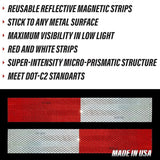 DOT C2 Red & White Reflectors Strips For Compliance