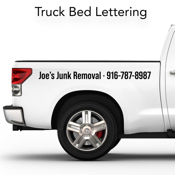 custom truck bed lettering for business