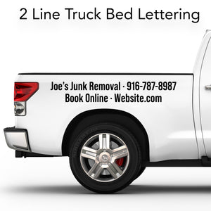 two line truck bed lettering decal